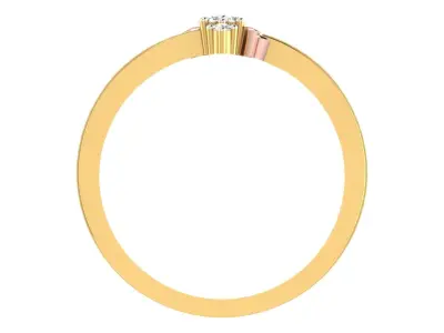 Light Weight Yellow Gold Diamond Ring  -ZA RN 1354 3D print model