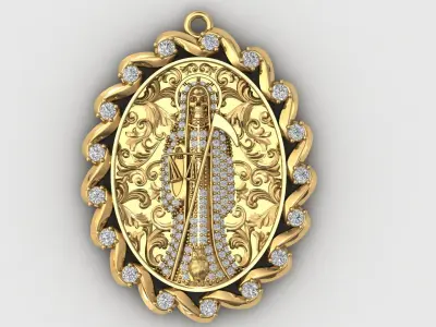  santa muerte holy death small size pendant 3D STL 3DM skull 3D print model