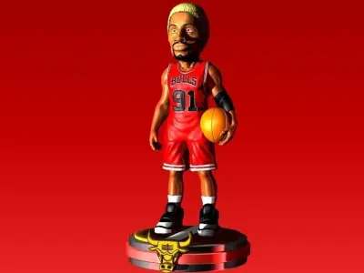 DENNIS RODMAN CHICAGO BULLS FIGURE BASKETBALL  NBA JORDAN 3D print model