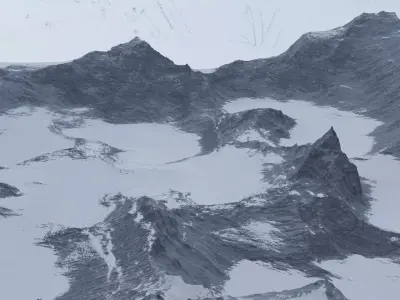 SnowMountain mountain range with snow Free 3D model
