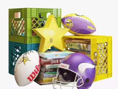 Crate and barrel decoration children room set 001 3D model