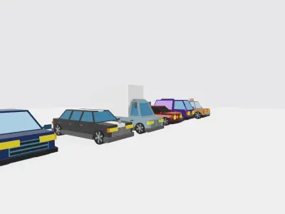 Low poly vehicle for Game wheels can spin Free low-poly 3D model