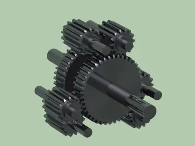 Planetary gear differential 3D model