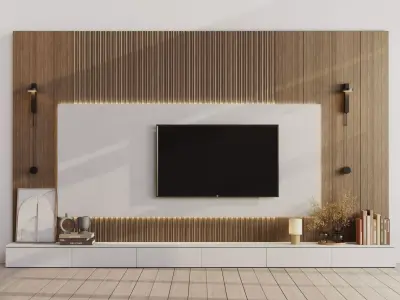 Tv Wall Set 05v Low-poly 3D model