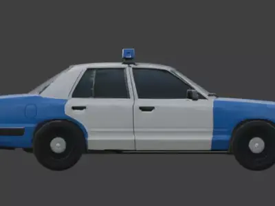 Low Poly Police Patrol Car 3D Model Low-poly 3D model