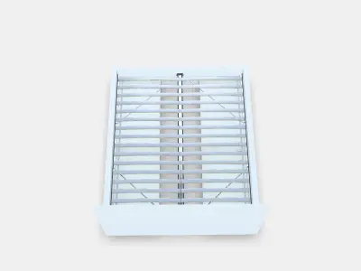 MALM Bed frame high w 4 storage boxes 23 Low-poly 3D model