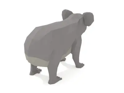 Low Poly Cartoon Koala Low-poly 3D model
