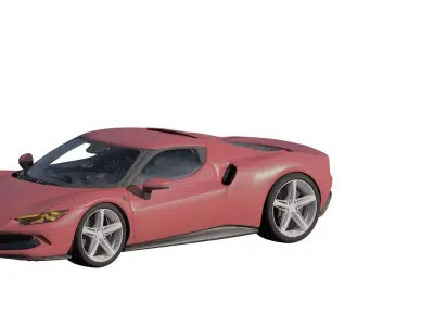 Italian supercar with interior and engine 3D model