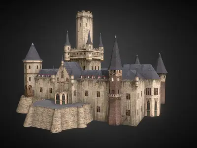3d Marienburg Castle for AR-VR-Metaverse-Mix Reality Low-poly 3D model
