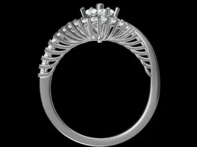 Bridal Diamond Engagement Ring For Women 3D Model Free 3D print model