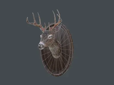 Deer Head Taxidermy Low-poly 3D model