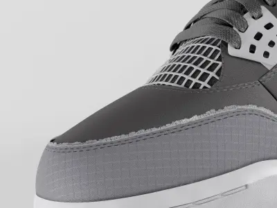 Jordan 4 Off White Bred  Low-poly 3D model