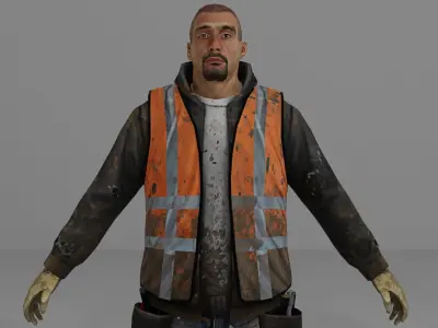 Worker Low-poly 3D model Low-poly 3D model
