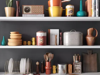 Big Set Of Kitchen Decor 3D model