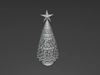 Happy New Year Tree 3D print model