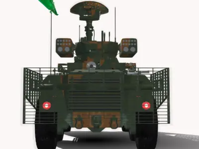 EE 9 CASCAVEL 6X6 ANTIAEREO Low-poly 3D model