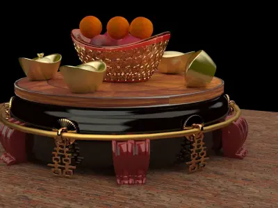 Chinese gold Ingot   3D model