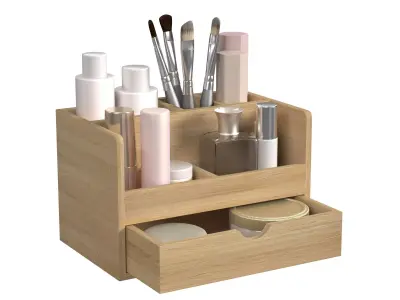 Wooden Organizer for Cosmetics 3D model