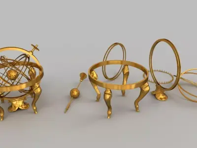 Korean Traditional Armillary Sphere  Honcheonui 3D Model 3D model