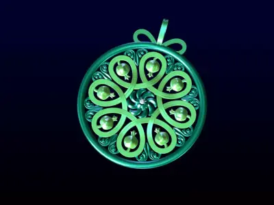 Pendant christmas ornament in shape of peacock Free 3D model