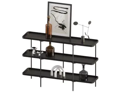 Wooden Shelf Unit Renee Westwing Collection 3D model