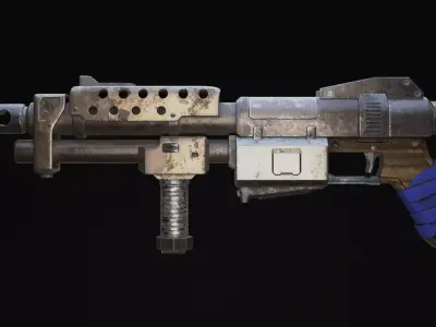 Shotgun Rifle Scifi Game Ready  Free low-poly 3D model