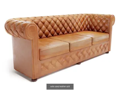 armchair used leather collections  x3 az9 3D Model Pack