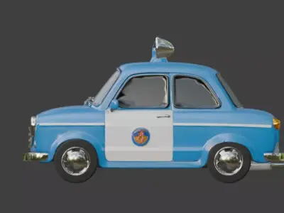 Cartoon Police Car 3D Model Low-poly 3D model