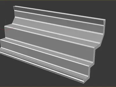 Cornice Moulding Low-poly 3D model 4