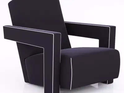 Pair of Gerrit Thomas Rietveld Chairs 3D model