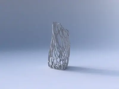 Vase twist tipped triangle with cracked organic lattice  3D print model