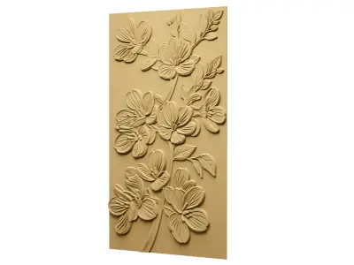 modern panel wall decor set relief stl mural CNC 283 3D model