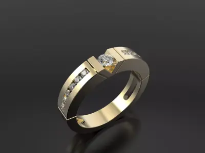 Diamond set ring 3D print model purchase
