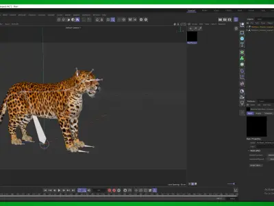 Northern Chinese Leopard Low-poly 3D model