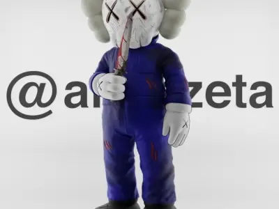 Kaws Michael Myers Textured Low-poly 3D model