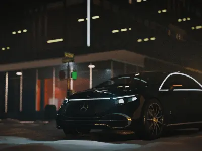 Night Street Snow Scene  3D model