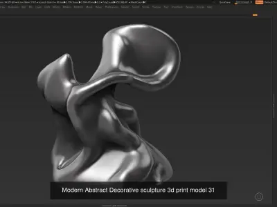 10 Modern sculpture pack  3d print model 3D Model Collection