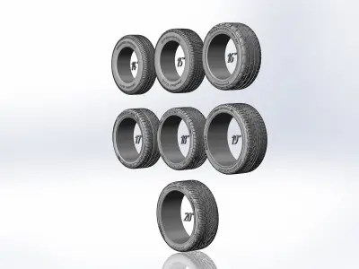 Set of tyres for scale models 3D print model