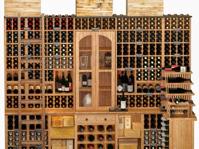 Wine cellar set 3D Model Collection