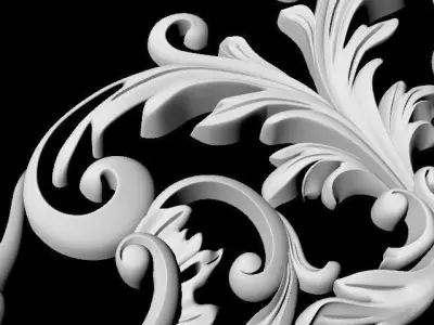 Central decor ornament for furniture 3D model 1019