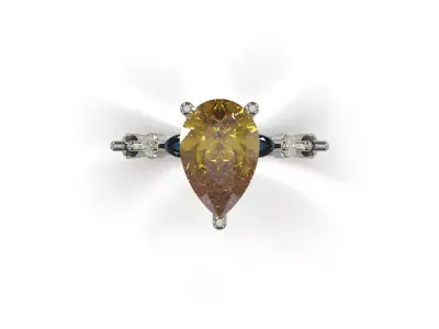 wedding bridal jewelry printable ring jr00326 3D print model