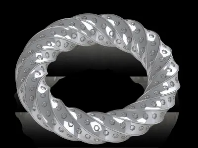 thorusholes spiral ring 3D print model