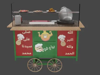 Car selling Egyptian beans 3d model 3D model