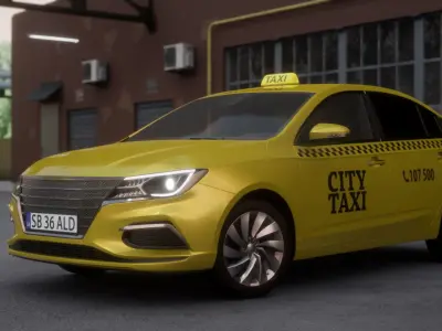 Sedan Car Low-poly 3D model