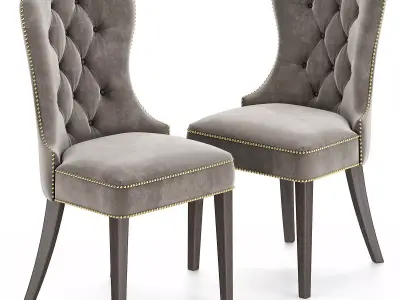 Monet Tufted Velvet Dining Chair - Abbyson Low-poly 3D model