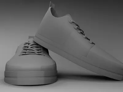 Shoes lowpoly pair of sneakers 3D model