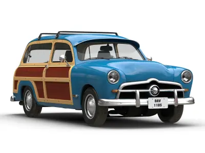 Generic Retro Car Simple Interior 3D model