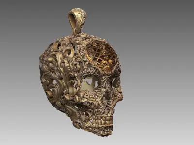 Skull ornamental  pendant  3D print model