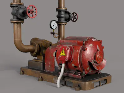 Industrial  gear pump Low-poly 3D model