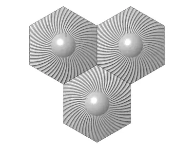 Spiral pattern panel or tile 3D print model